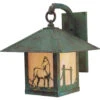Timber Ridge 1 Light 15 Inch Rustic Brown Outdoor Wall Mount In Almond Mica