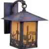 Timber Ridge 1 Light 12 Inch Verdigris Patina Outdoor Wall Mount In Frosted